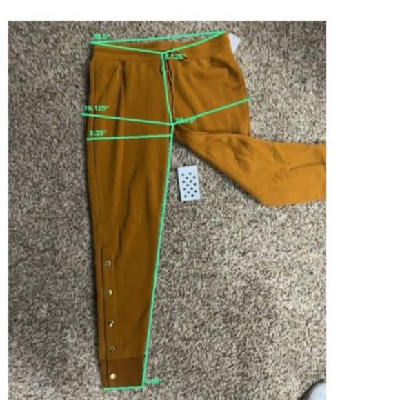 Derek Heart Planet Gold Juniors' Side-Snap Jogger Pants Yellow Size Medium - Picture 4 of 5